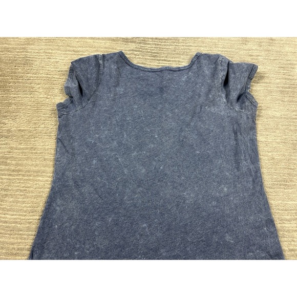 Maurices Top Womens XL Blue Short Sleeve Embellished Made in USA Cotton Blend - Picture 8 of 13